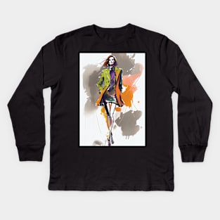 Fashion Illustrations: Elegant and On-Trend Kids Long Sleeve T-Shirt